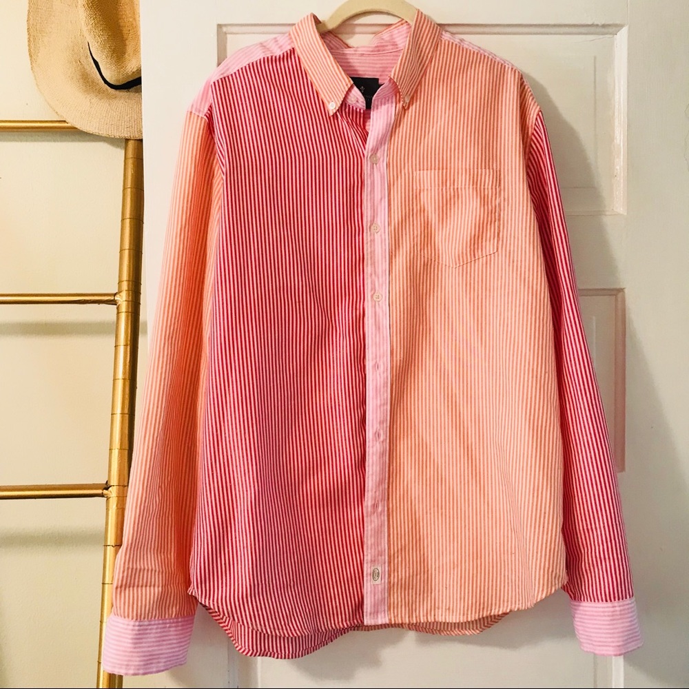 Oversized striped button-down shirt